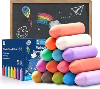  20 PCS Jumbo Washable Outdoor Bulk Chalk Non-Toxic Sidewalk  Chalks Set for Art Play, Painting on Chalkboard and Playground Toy : Toys &  Games