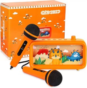 Kids Karaoke Machine Bluetooth Speaker with 2 Microphones - Where