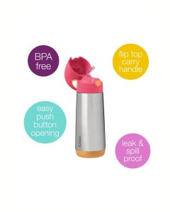 B.Box 500ml Insulated Drink Bottle Pink
