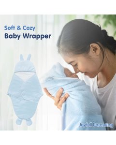 Hopop Baby Soft Fleece Hooded Wrapper Blanket Blue