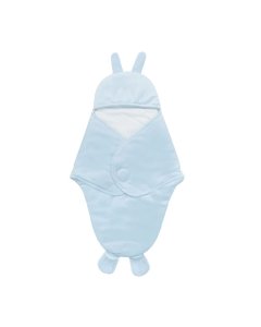 Hopop Baby Soft Fleece Hooded Wrapper Blanket Blue