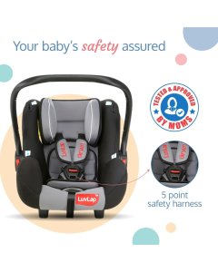 LuvLup Infant Baby Car Seat Cum Carry Cot Grey