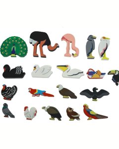 Play Toys Wooden Birds Figures Set