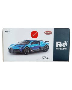 RW Bugatti Divo 1:64 Diecast Scale Model Car Blue