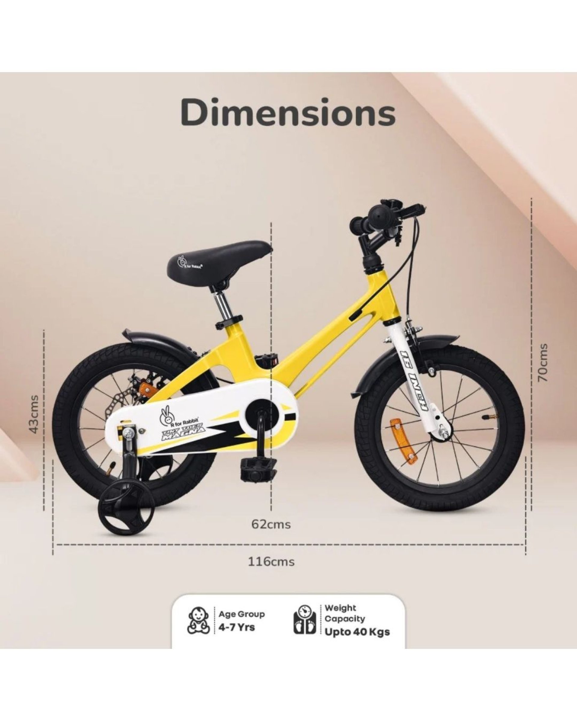 R for Rabbit Tiny Toes Magna Bicycle For Kids 16 Inch BLTTMYL16 - Best ...