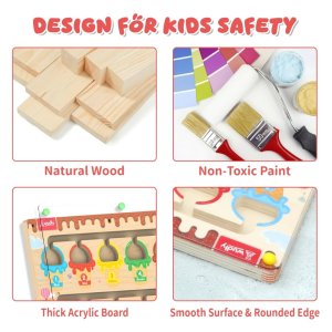 Wudly Wooden Ice Cream Maze Magnetic Puzzle Board