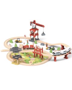 Wudly Build-A Track Wooden Train Set