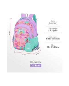 Genie Bubbles School Backpack 15 Inch Lavender