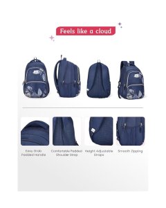 Genie Canopy School Backpack 19 Inch Navy Blue