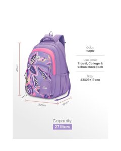 Genie Enchant School Backpack 17 Inch Purple