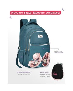 Genie Evepetal School Backpack 19 Inch Dark Green
