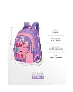 Genie Fun Pop School Backpack 15 Inch Purple