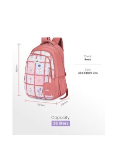 Genie Liora School Backpack 19 Inch Rose