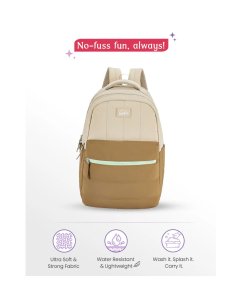 Genie Marshmellow School Backpack 19 Inch Brown