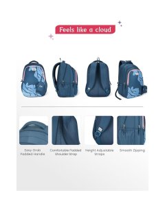 Genie Mira School Backpack 19 Inch Navy Blue