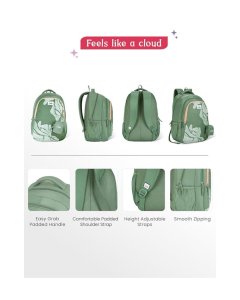 Genie Mira School Backpack 19 Inch Sage