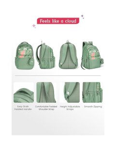 Genie Mirana School Backpack 19 Inch Sage
