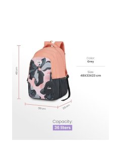 Genie Nightfern School Backpack 19 Inch Grey