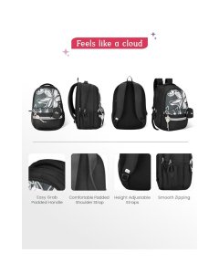Genie Petalis School Backpack 19 Inch Black