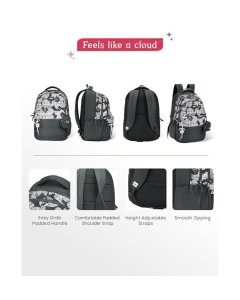 Genie Quilsy School Backpack 19 Inch Dark Grey