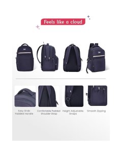 Genie Rue School Backpack 19 Inch Navy Blue