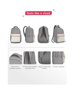 Genie Snuggle School Backpack 19 Inch Grey