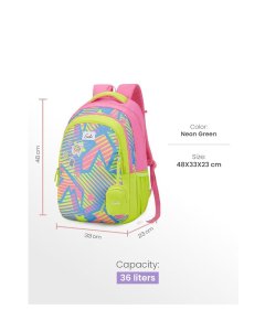 Genie Sparkit School Backpack 19 Inch Neon Green