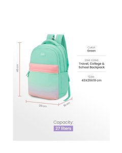 Genie Twinkledusk School Backpack 17 Inch Green