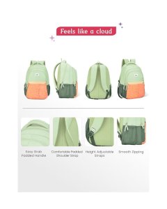 Genie Vibecheck School Backpack 19 Inch Ash Green