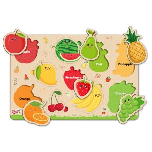 Little Berry My First Wooden Puzzle Board Fruits