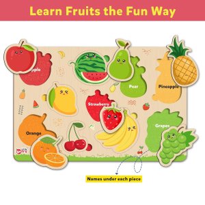 Little Berry My First Wooden Puzzle Board Fruits