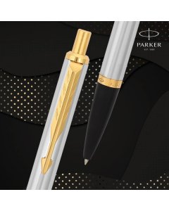 Parker Latitude Stainless Steel Gold Trim Ball Pen
