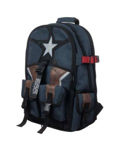Striders Captain America School Bag Blue 17 Inch