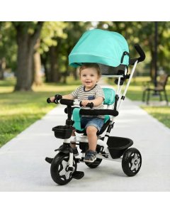 R for Rabbit Tiny Toes R40 Ace 360° Rotatable Seat Baby Tricycle with Parent Control Handle Lake Blue TCTT40ALB5
