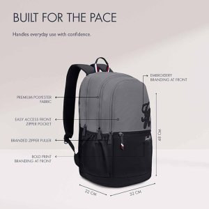 Tommy Hilfiger High School Backpack Dolph Grey+Black