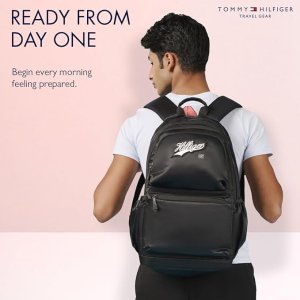 Tommy Hilfiger High School Backpack Satchel Black