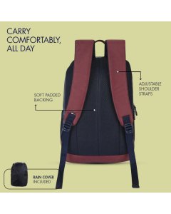 Tommy Hilfiger High School Backpack Travik Navy+Burgundy