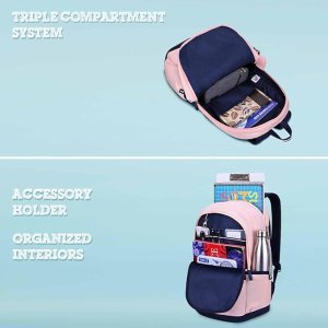 Tommy Hilfiger High School Backpack Trote Blush Pink+Navy