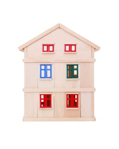 Onshine 3 Storey Wooden Doll House for Kids , Handcrafted Dollhouse / 75Cm x 56Cm x 43.5Cm / Multicolor