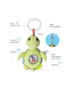 Nuluv Jittery Turtle Rattle Toy