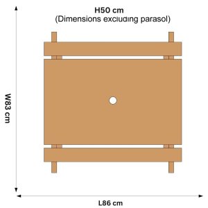 Plum Rectangular Picnic Table With Parasol (Natural)
