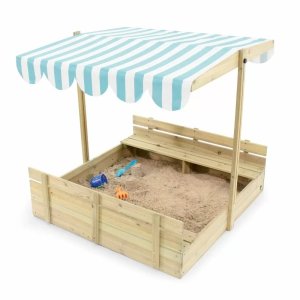 Plum Wooden Sandpit With Canopy