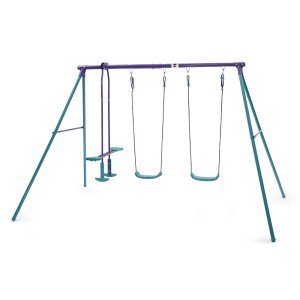 Plum Metal Jupiter Double Swing and Glider Set