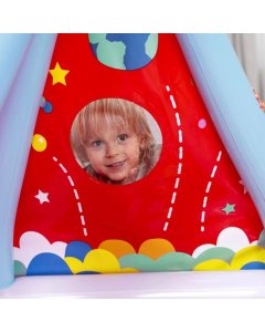 Fisher-Price Rocket Pals Inflatable Indoor and Outdoor Ball Pit with 15 Play Balls 93576