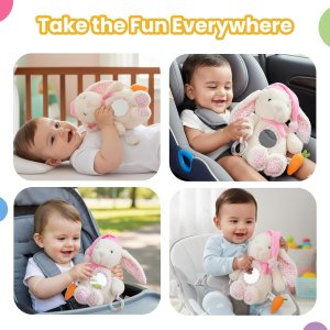 Nuluv Soft Bunny Ring Rattle Toy