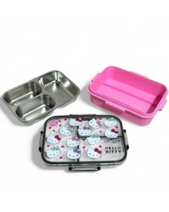 Smiggle Hello Kitty Trio Large Stainless Steel Lunchbox