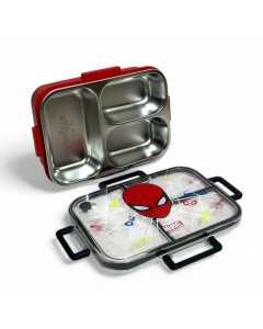 Smiggle Spiderman Trio Large Stainless Steel Lunchbox