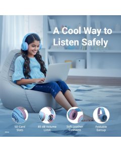 Volkano Disney Frozen Kids 3D Bluetooth Wireless Stereo Headphones | Bluetooth Connectivity | TF Card & Aux Input | Build-in Microphone | Padded Earcups & Headband | Foldable Design