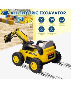 E-Motorad Formula Fun Mini Excavator Ride-On Yellow