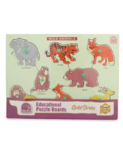 Hilife Educational Wild Animal Knobbed Puzzle Board